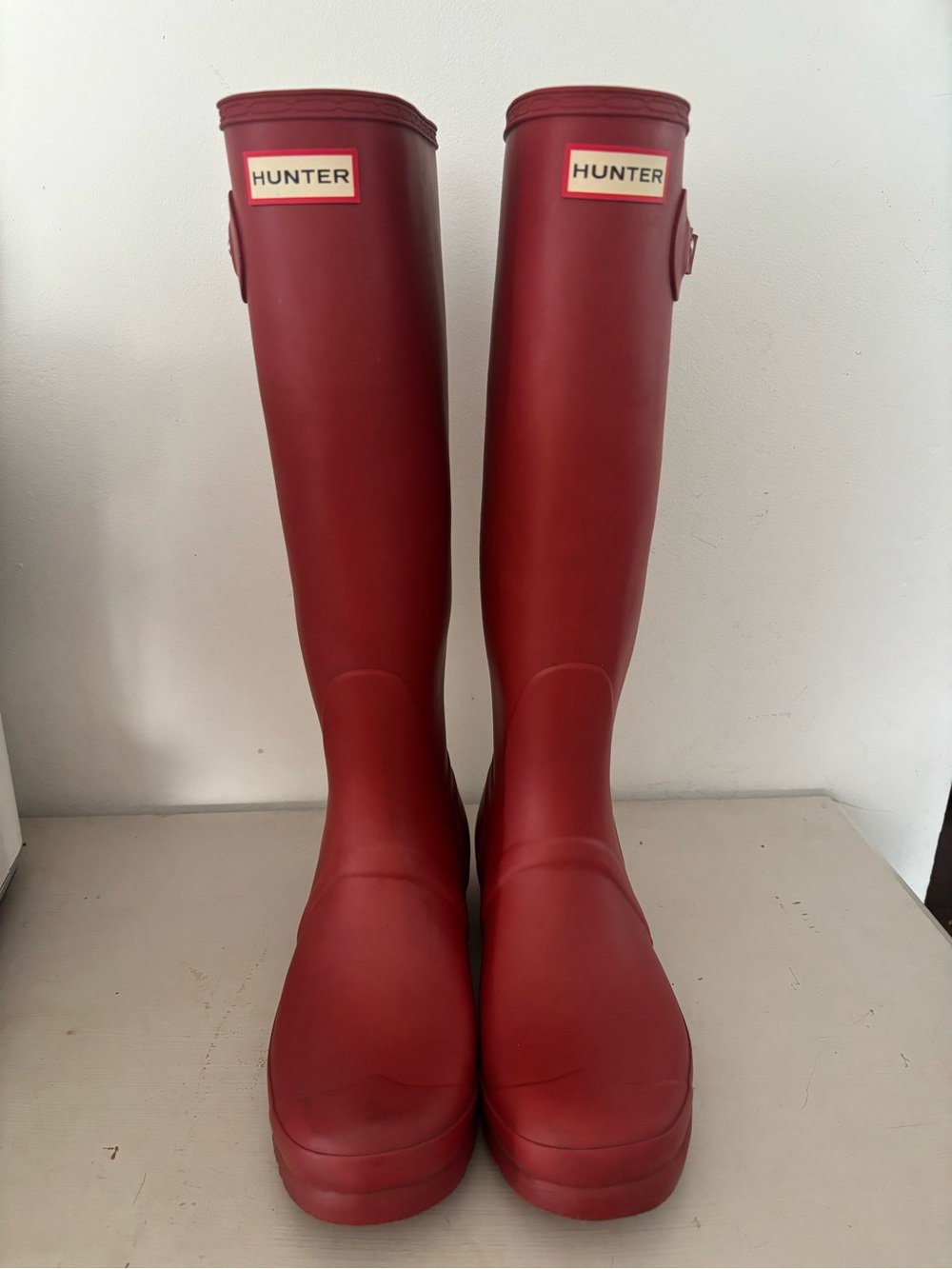 Hunter Women's Original Tall Rain Boots - Military Red Size 10 - Picture 2 of 9